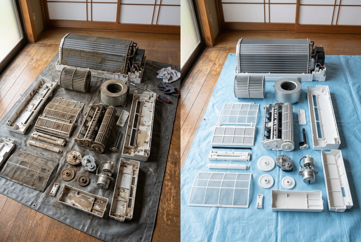 お掃除機能付エアコン 分解洗浄
